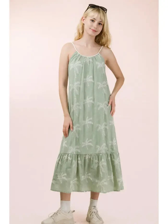 Embroidered Summer Boho Midi Dress