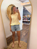 Floral Trim Peplum Tank