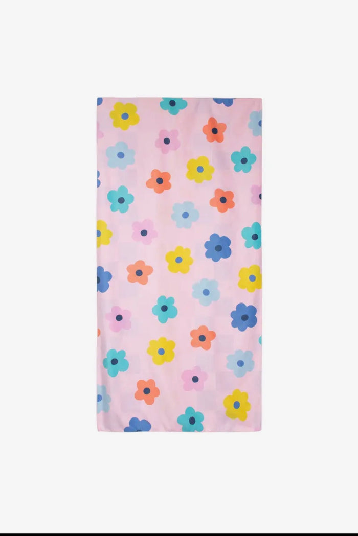 Flowers & Checkered Quick Dry Towel ￼