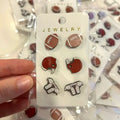 Football Earring Triple Card