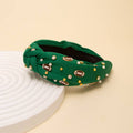 Game Day Football Jeweled Headband with Pearl Accent