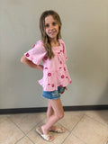 Girls Daisy Embroidered Top