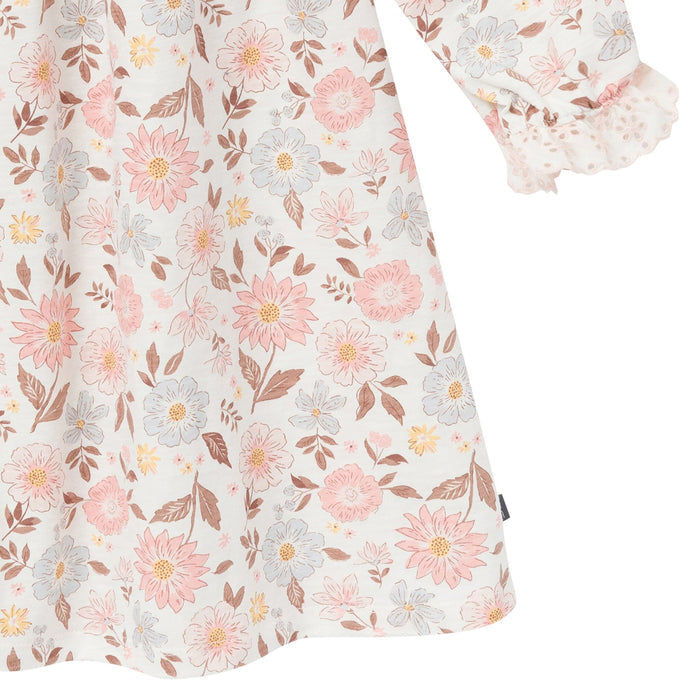 Baby Girls Fall Floral Neck Ruffle Dress Dresses Modern Moments™ by Gerber®