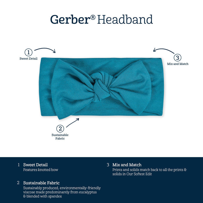Girls Teal Buttery-Soft Viscose Made from Eucalyptus Headband