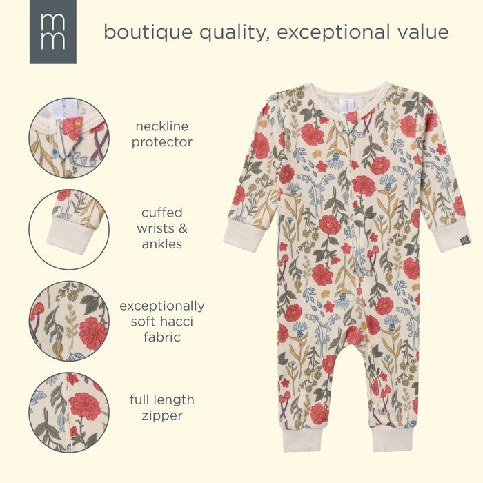 Girls Off-White Floral Snug Fit Footless Pajamas sleepwear modern moments™ by Gerber®