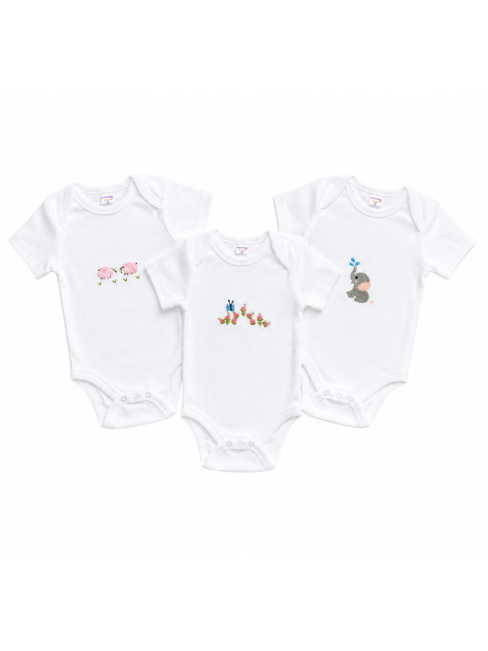 Girls’ Onesie Bundle | 3-Pack Short Sleeve