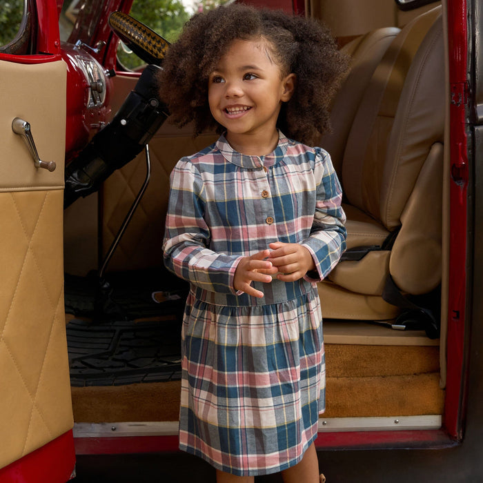 Baby Girls Orion Blue Plaid Collared Dress Dresses Gerber®