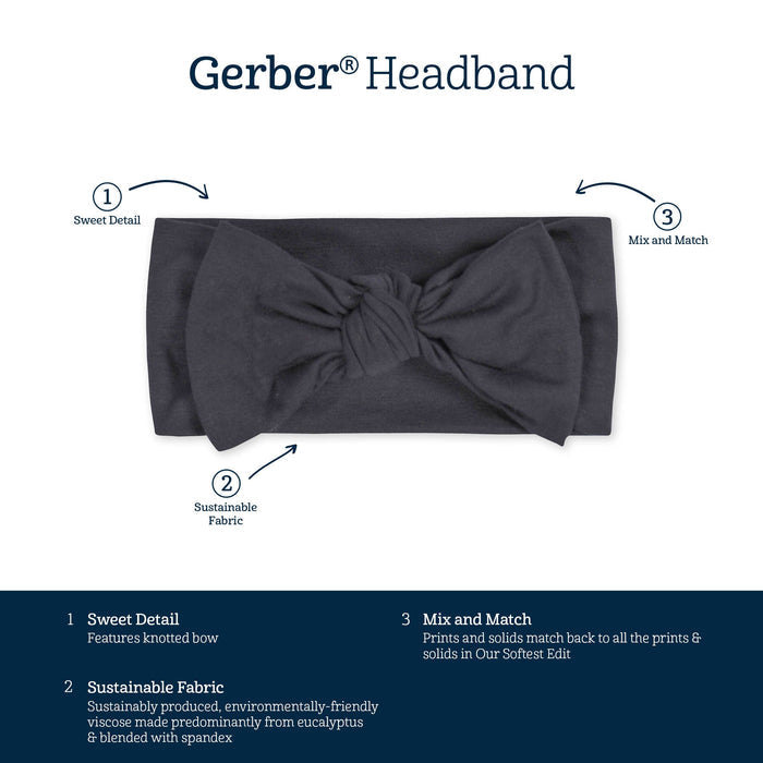 Girls Charcoal Buttery-Soft Viscose Made from Eucalyptus Headband