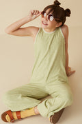 Girls Stitch Ribbed Knit Jumpsuit