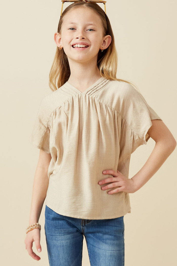 Girls Textured Dolman Sleeve Top