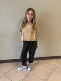 Girls Washed Raw Edge Pocket Tee