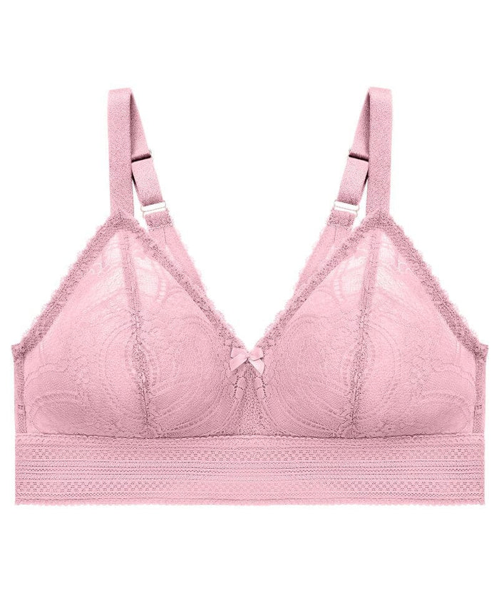 Glamorise Bramour Gramercy Luxe Lace Wire-Free Bralette - Mauve Bras