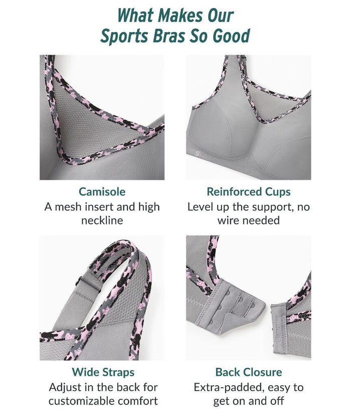 Glamorise No-Bounce Camisole Wire-Free Sports Bra - Parfait Pink