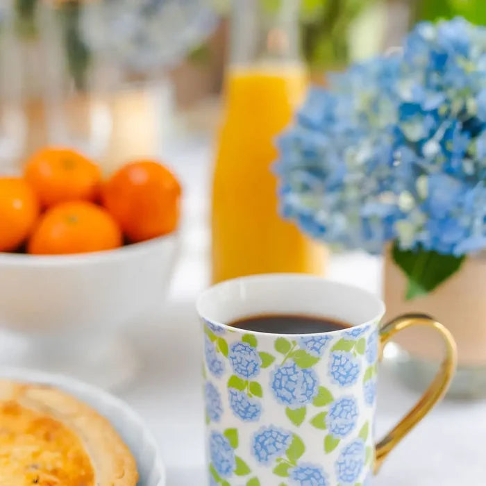 Gold Handle Mug | Hydrangea