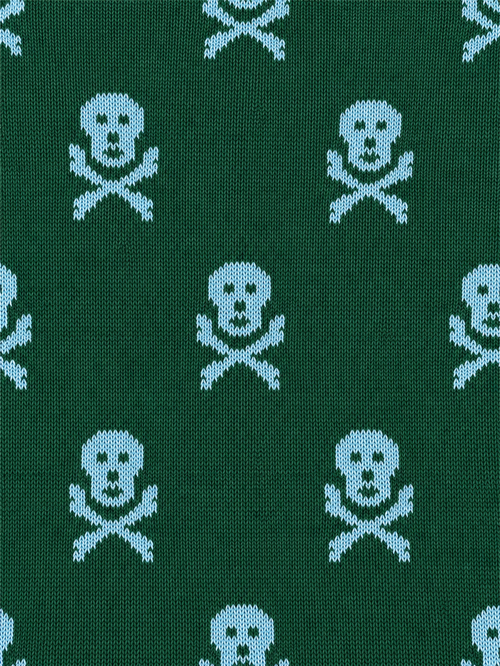 Green & Blue Heritage Skull & Crossbones Mid Calf Cotton Socks