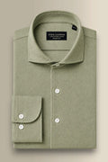 Green Cutaway Collar Standard Fit Flannel Shirt