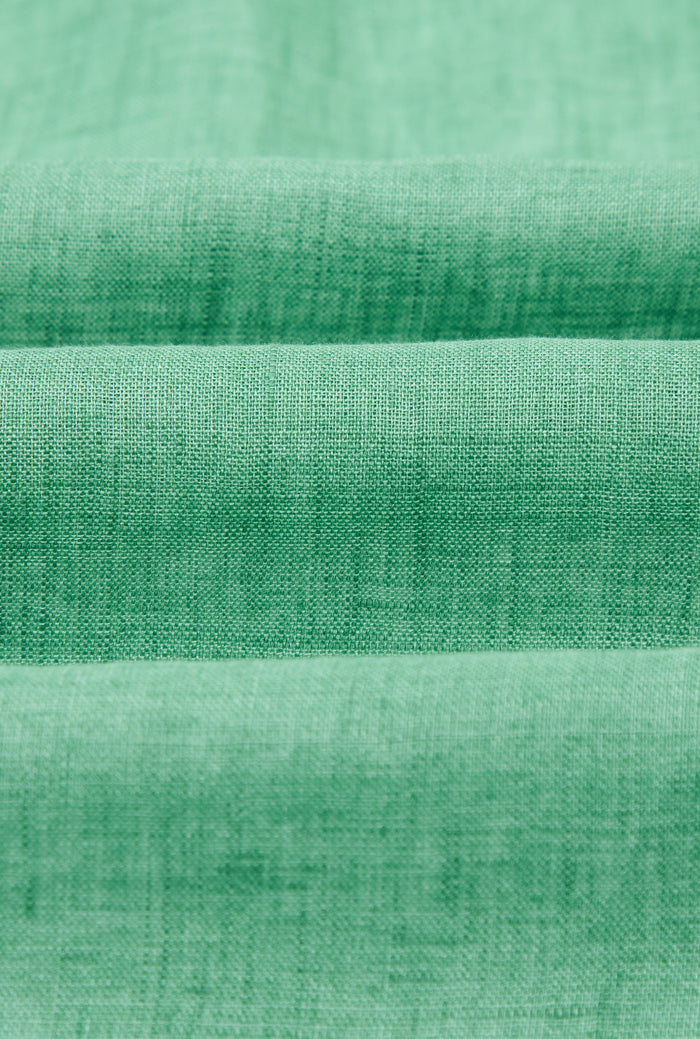 Green Cutaway Collar Standard Fit Single Cuff Linen Shirt