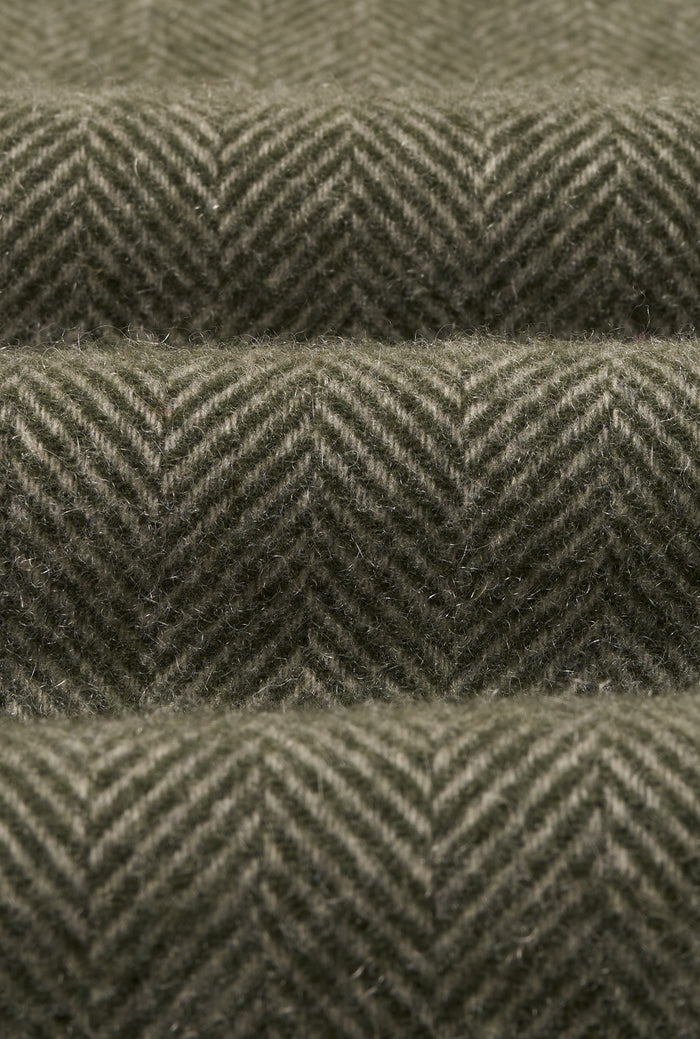 Green Herringbone Cashmere Scarf
