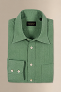 Green Linen Popover Shirt