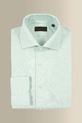 Green Long Sleeve Pique Cotton Popover Shirt