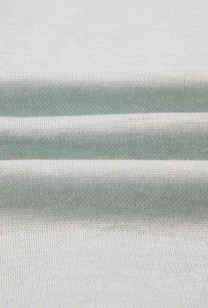 Green Long Sleeve Pique Cotton Popover Shirt