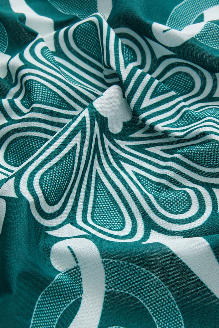 Green Ornitho Print Cotton Bandana