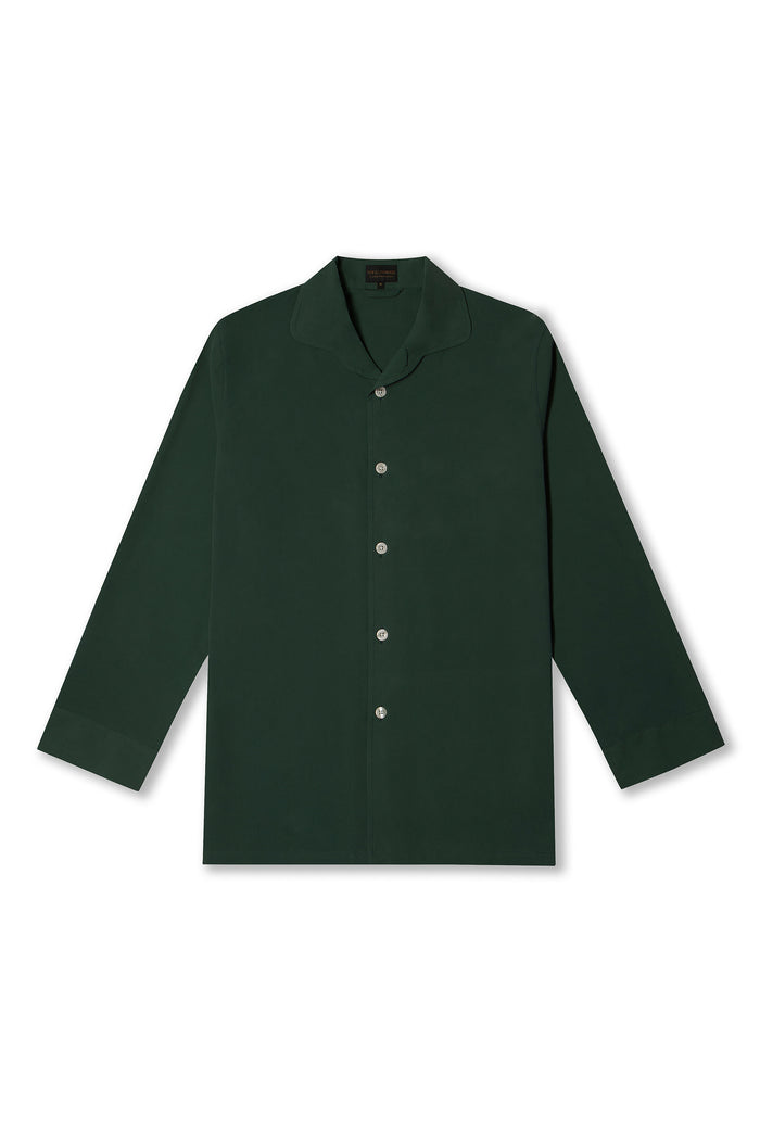 Green Sandwash Silk Lounge Shirt