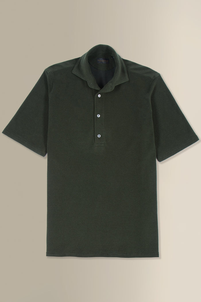 Green Short Sleeve Towelling Polo Shirt