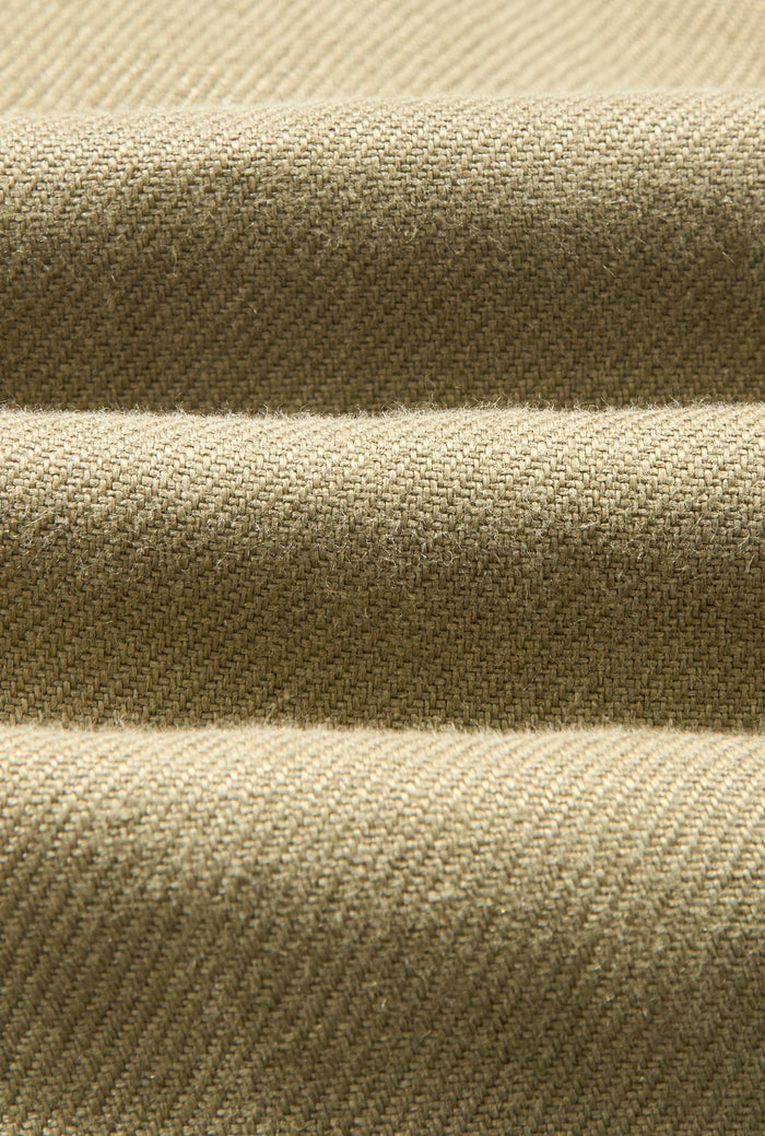 Green Single Pleat Linen Twill Shorts