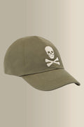 Green Skull & Crossbones Cotton Baseball Cap