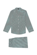 Green & White Bengal Stripe Cotton Pyjama Set