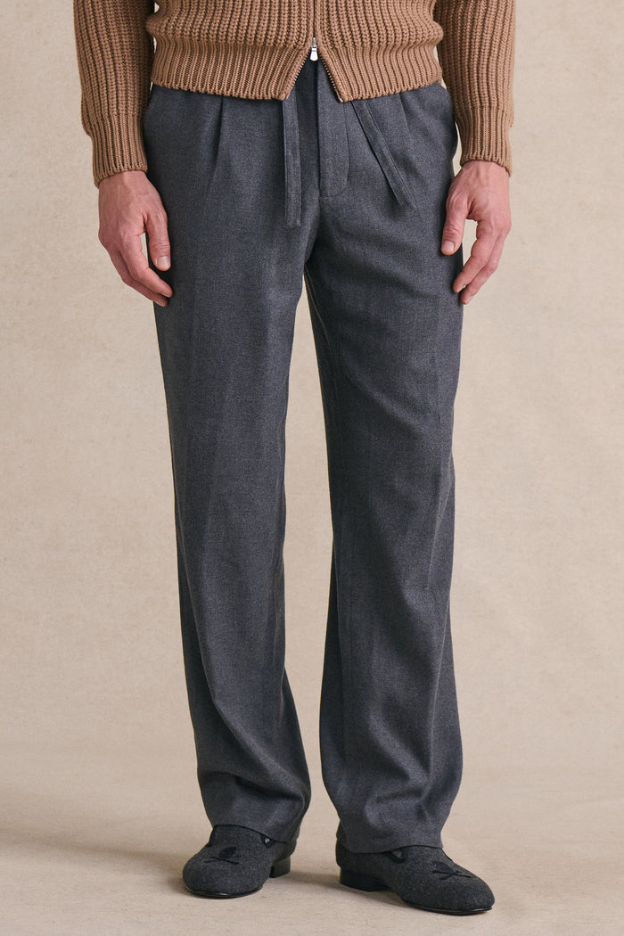 Grey Cotton & Cashmere Lounge Trousers