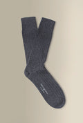 Grey Mid Calf Heavyweight Cashmere Lounge Socks