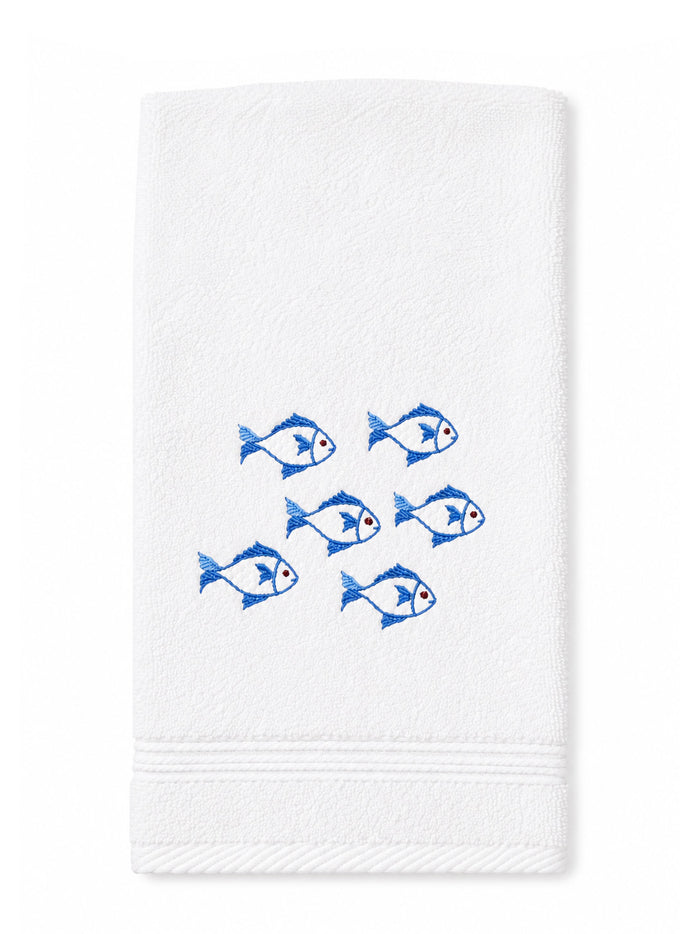 Guest Towel, Terry, Embroidered Fish
