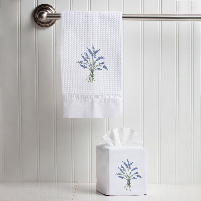 Guest Towel, Waffle Weave, Blue Heather (Blue)