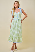 Honeydew Gingham Midi