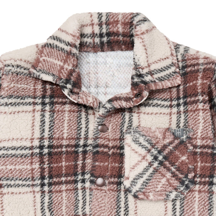 Baby Boys Gray and Brown Plaid Sherpa Jacket Outerwear Gerber®