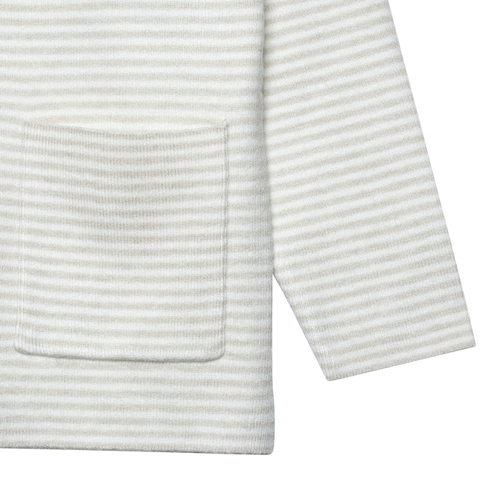 Infant & Toddler Boys Oatmeal Heather Striped Sweater with Pocket-Gerber Childrenswear