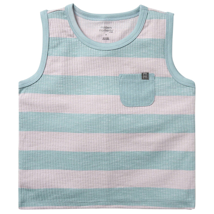 Infant & Toddler Boys Medim Teal Stripe Tank Top Tops Modern Moments™ by Gerber®