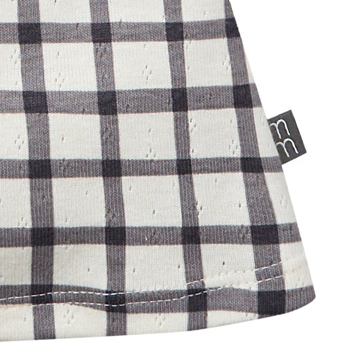 Infant & Toddler Girls Dark Grey Plaid Ruffle Sleeve Top Tops Modern Moments™ by Gerber®