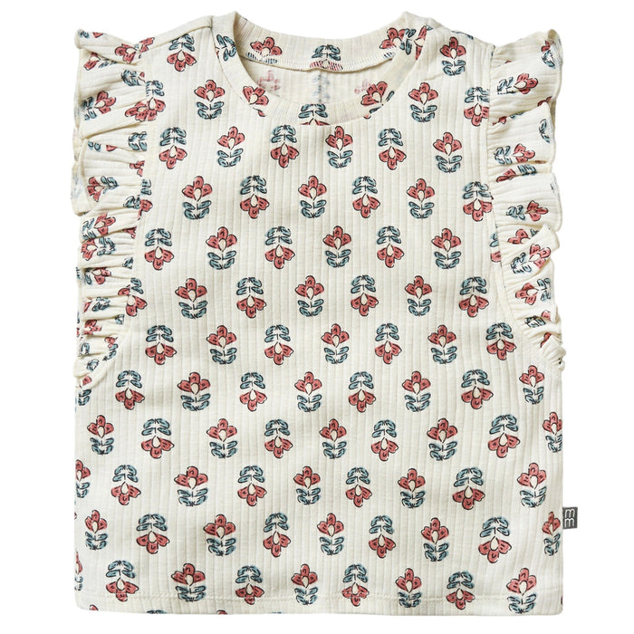 Infant & Toddler Girls Ivory Flower Ruffle Sleeveless Top Tops Modern Moments™ by Gerber®