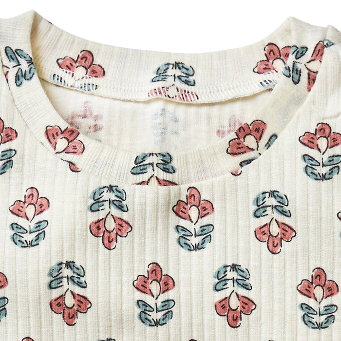 Infant & Toddler Girls Ivory Flower Ruffle Sleeveless Top Tops Modern Moments™ by Gerber®