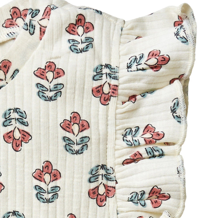 Infant & Toddler Girls Ivory Flower Ruffle Sleeveless Top Tops Modern Moments™ by Gerber®