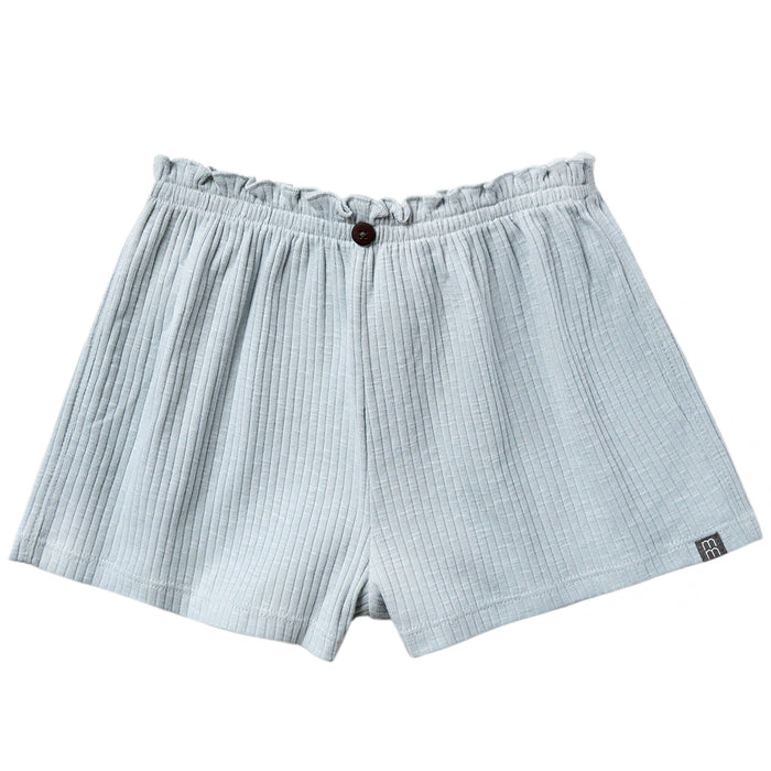 Light blue boxer shorts with a small logo on a white background