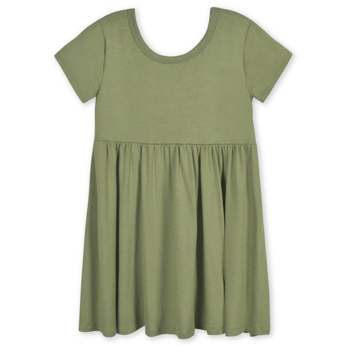 Infant & Toddler Girls Olive Buttery-Soft Viscose Made from Eucalyptus Twirl Dress