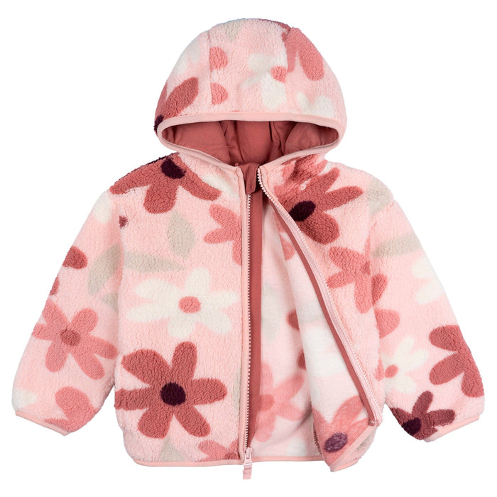 Infant & Toddler Girls Pink Sherpa Jacket tops Gerber®