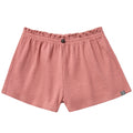 Pink textured boxer shorts on a white background