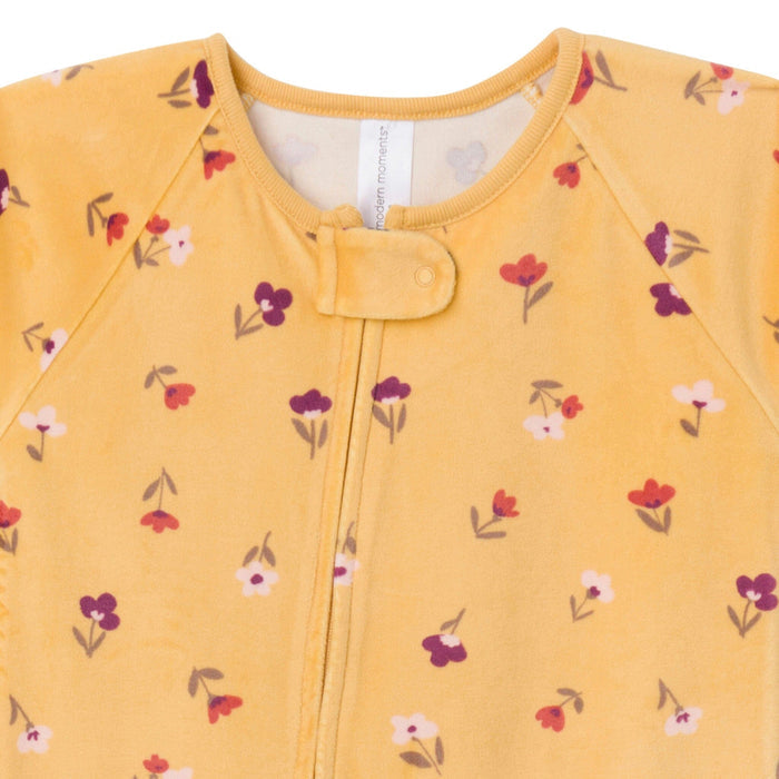Infant & Toddler Girls Yellow Floral Blanket Sleeper Sleepwear Modern Moments™ by Gerber®