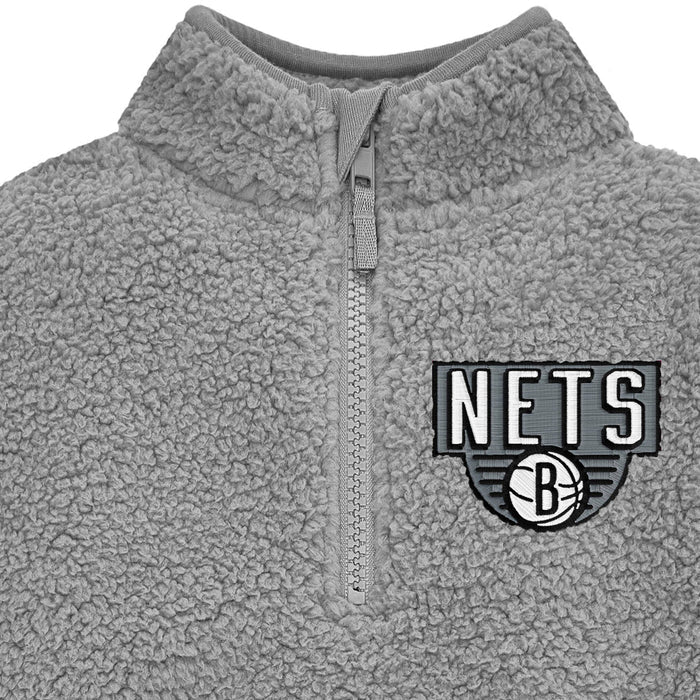 Infant & Toddler Neutral Gray Brooklyn Nets Quarter-Zip Pullover NBA NBA®