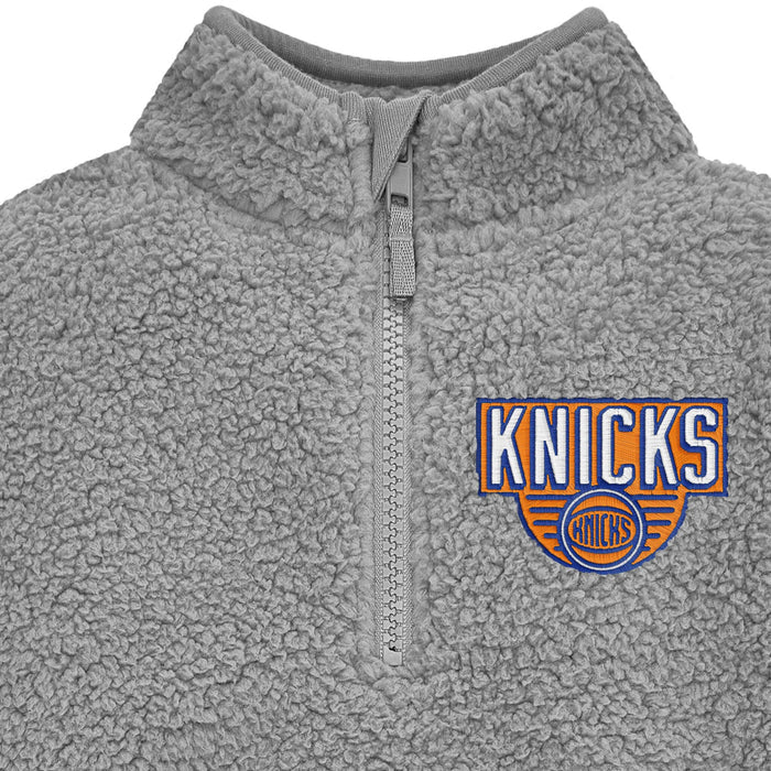 Infant & Toddler Neutral Gray New York Knicks Quarter-Zip Pullover NBA NBA®